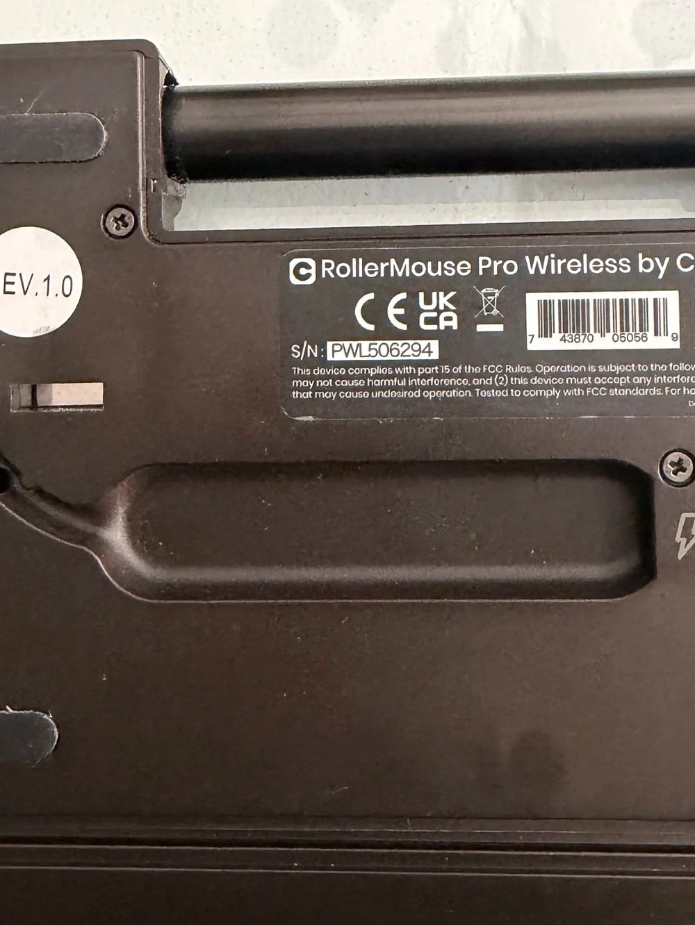 RollerMouse Pro Ergonomic Roller Bar - Black